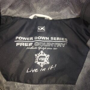 FREE COUNTRY Womens‎ Power Down Series Puffer Jacket Black Full Zip Warm Winter